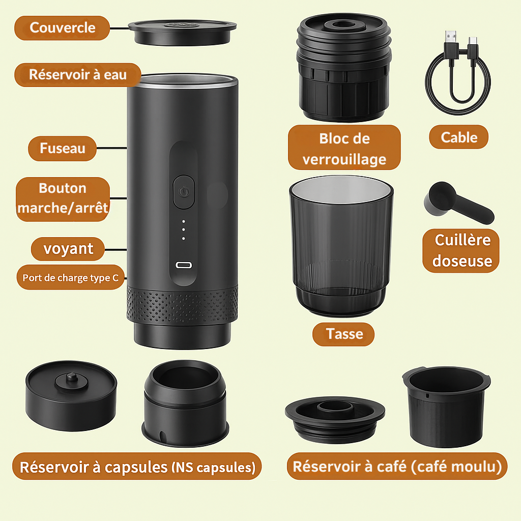 Composition : KAFEO Lite™ - Cafetière Portable
